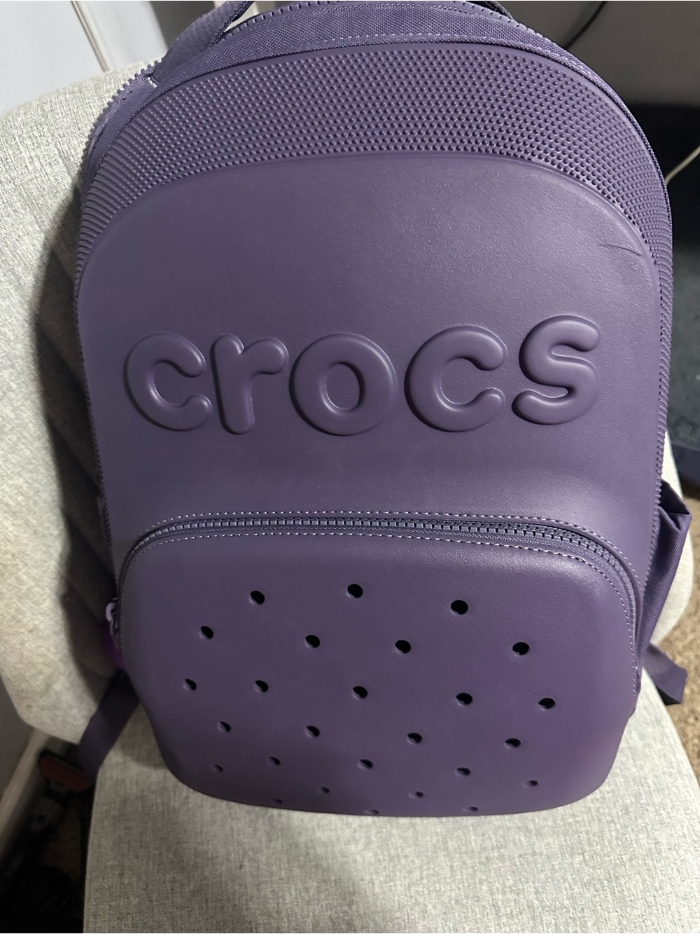 CLOSET CLOSING CROCS Purple Molded Logo Backpack